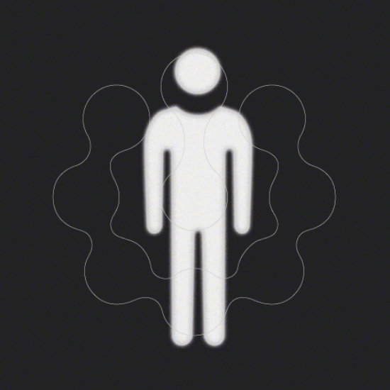 Imagem de Etiq. sinaliz. LED quadrado “homem”