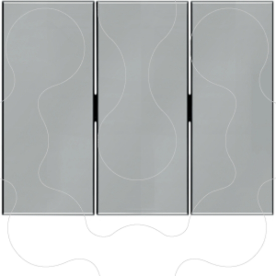 Imagem de K.1/K.5 - tecla tripla, inox lac.