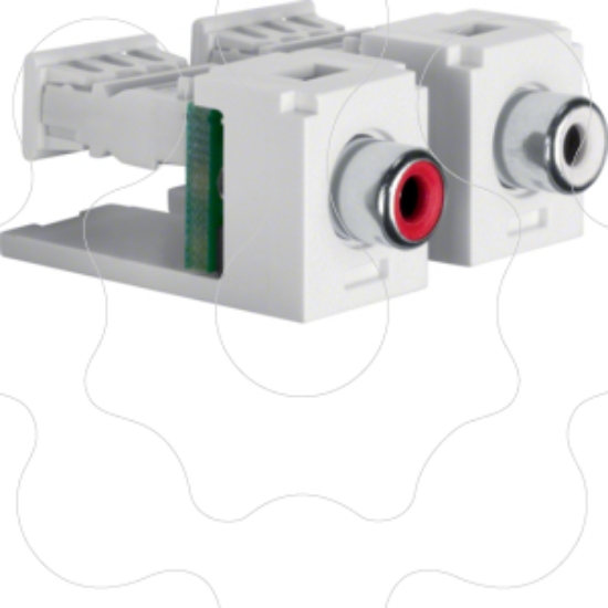 Imagem de Kit modular 2x RCA, branco/encarnado