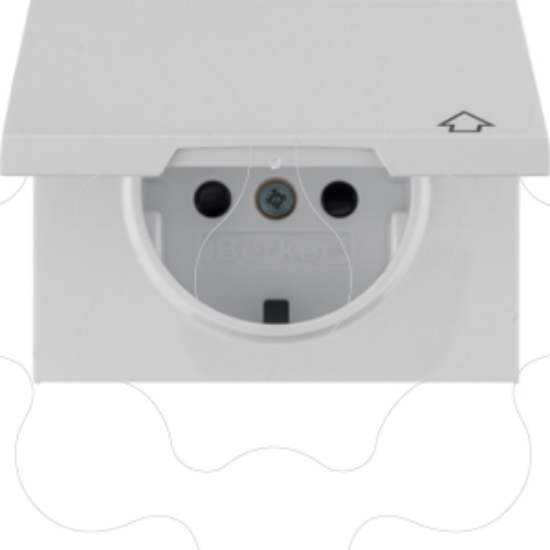 Imagem de K.1/K.5 - esplh. Schuko c/ tampa, branco