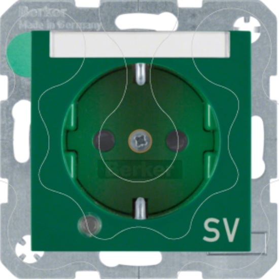 Imagem de "S.1/B.x - Schuko ""SV"" p-etq c/LED, verde"
