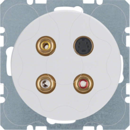 Imagem de R.1/R.3 - tomada 3xRCA+S-video, branco