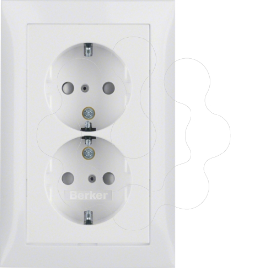 Imagem de S.1/B.x - Schuko x2 monob.obtur, branco