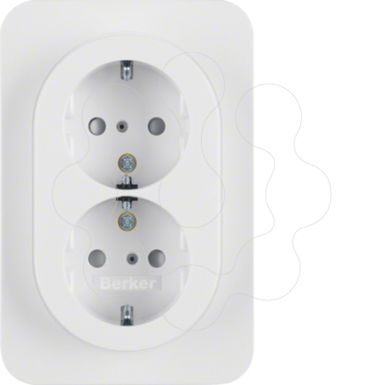 Imagem de R.1 - Schuko x2 monob. obtur, branco