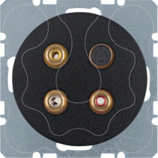 Imagem de R.1/R.3 - tomada 3xRCA+S-video, preto