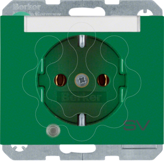 Imagem de "K.1/K.5 - Schuko ""SV"" p-etq c/LED, verde"