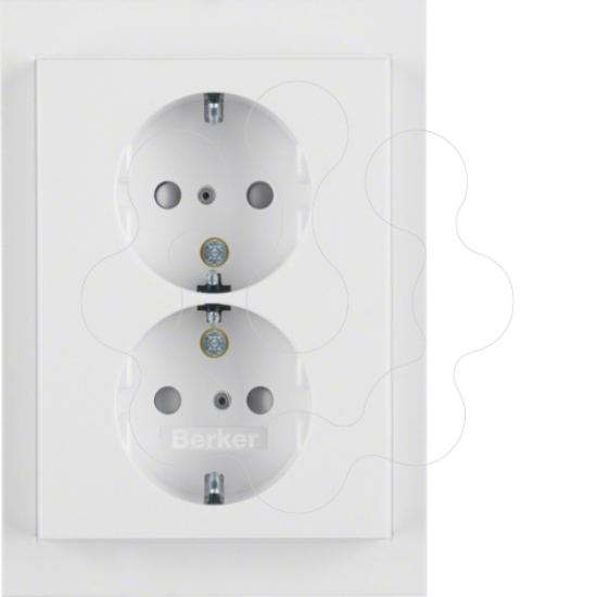 Imagem de K.1/K.5/R.3 - Schuko x2 monb.obtr, branc