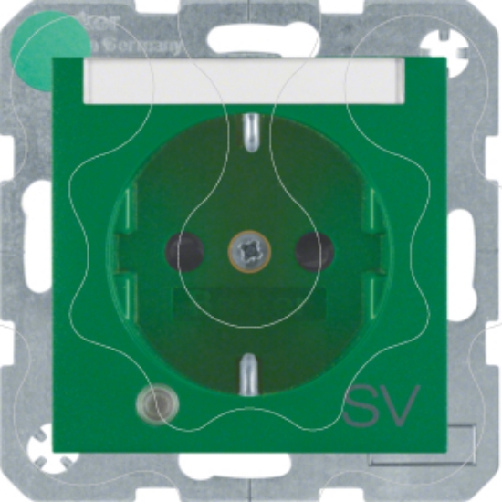 Imagem de "S.1/B.x - Schuko ""SV"" p-etq c/LED, verde"