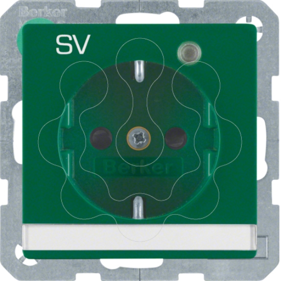 Imagem de "Q.x - Schuko ""SV"" p-etq c/LED, verde"