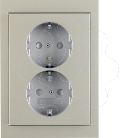 Imagem de K.1/K.5 - Schuko x2 monob.obtr, inox lac