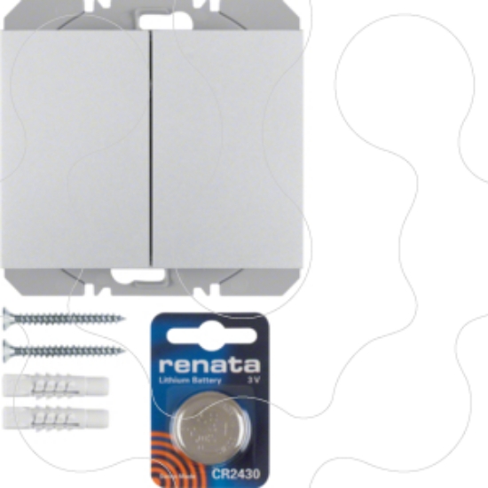 Imagem de K.1/K.5 - BP duplo KNX RF, alumínio mate