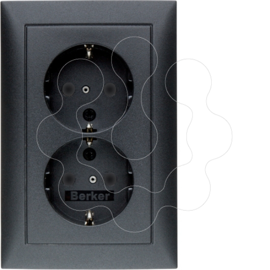 Imagem de S.1/B.x - Schuko x2 monob.obtur, atrc mt