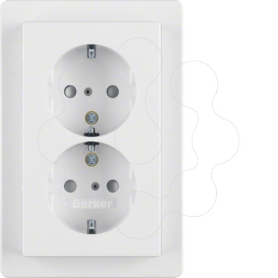 Imagem de Q.x - Schuko x2 monob. obtur, branco