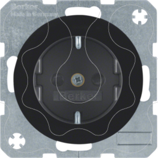 Imagem de R.1/R.3 - Schuko c/ obturad., preto
