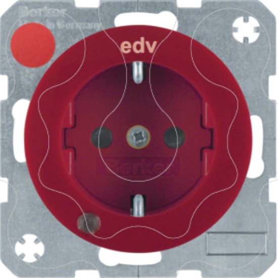 Imagem de "R.1/R.3 - Schuko ""EDV"" c/LED, encarnado"