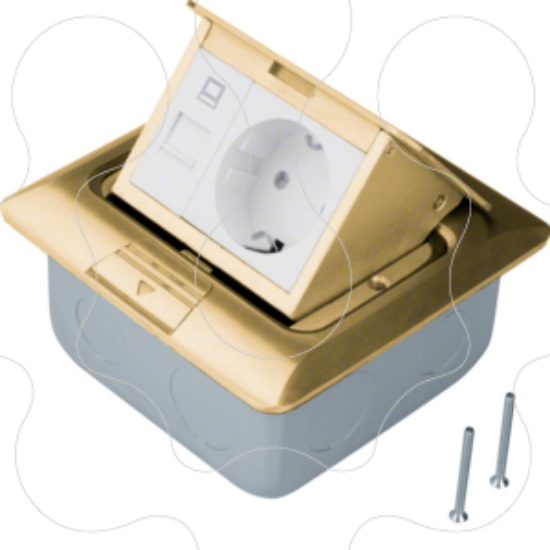 Imagem de Caixa de chão quadr 1Schuko+RJ45, bronz
