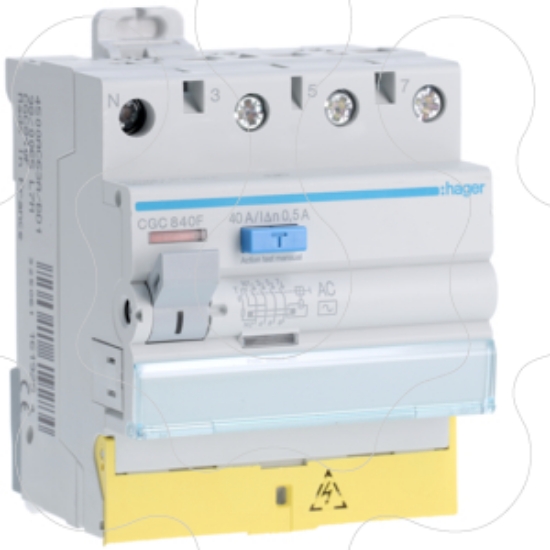 Imagem de Int. dif. 3P+N 40A 500mA AC c/bornes des