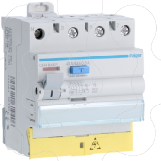 Imagem de Int. dif. 3P+N 40A 300mA HI c/bornes des