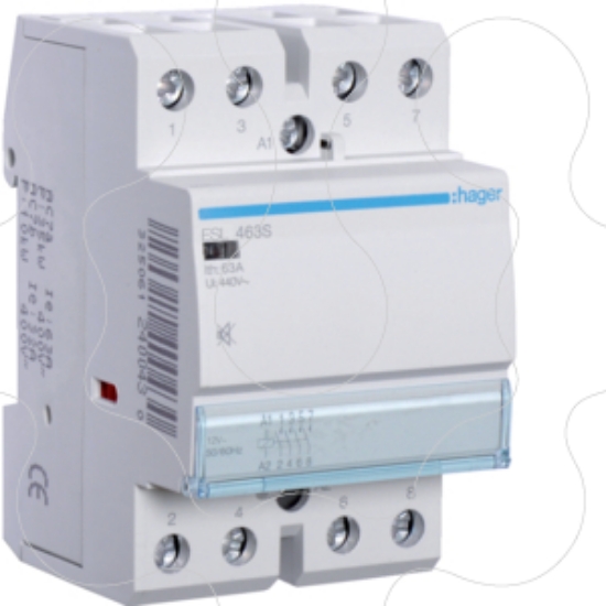 Imagem de Contactor silencioso 63A, 4NA, 12V 3M