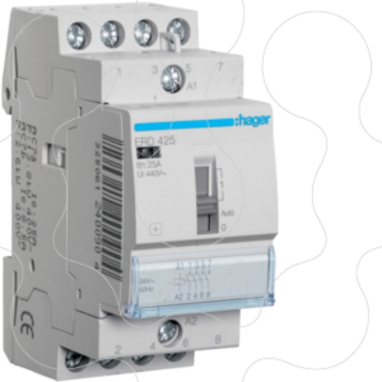 Imagem de Contactor c/cmdo manual 25A, 4NA, 24V 2M