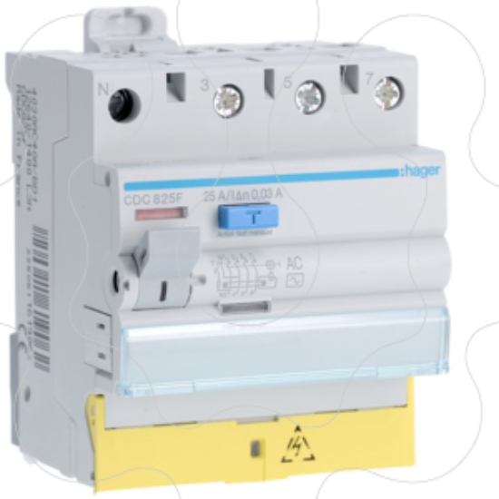 Imagem de Int. dif. 3P+N 25A 30mA AC c/bornes des.