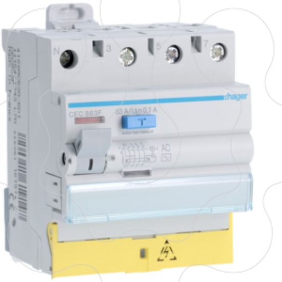 Imagem de Int. dif. 3P+N 63A 100mA AC c/bornes des