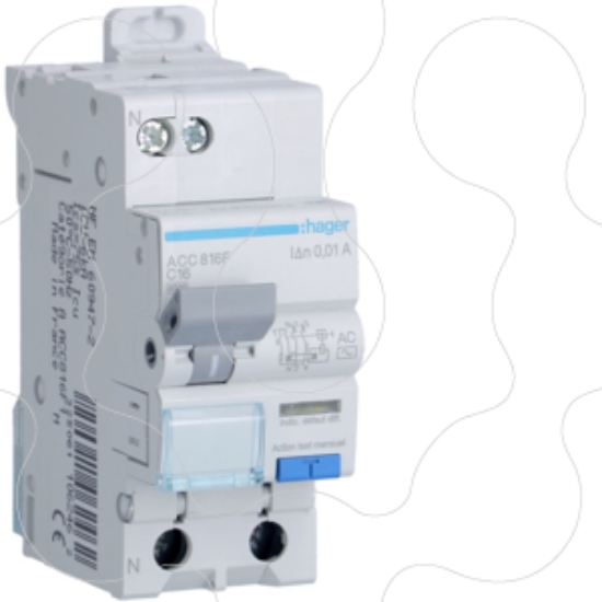 Imagem de Disjuntor dif. 1P+N 16A 10mA tipo AC 2M