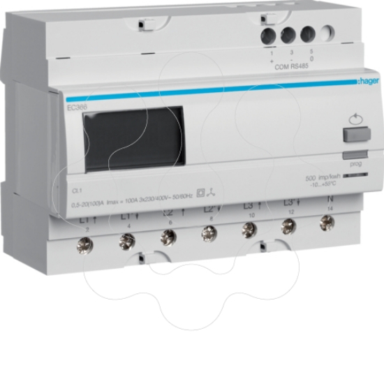 Imagem de Cont. energia trif. dir. 100A MODBUS
