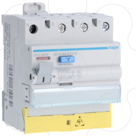 Imagem de Int.dif 3P+N 63A 300mA S AC c/bornes des