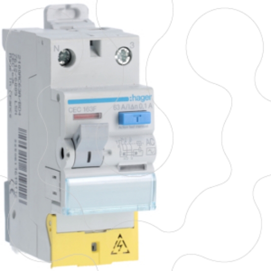 Imagem de Int. dif. 1P+N 63A 100mA AC c/bornes des