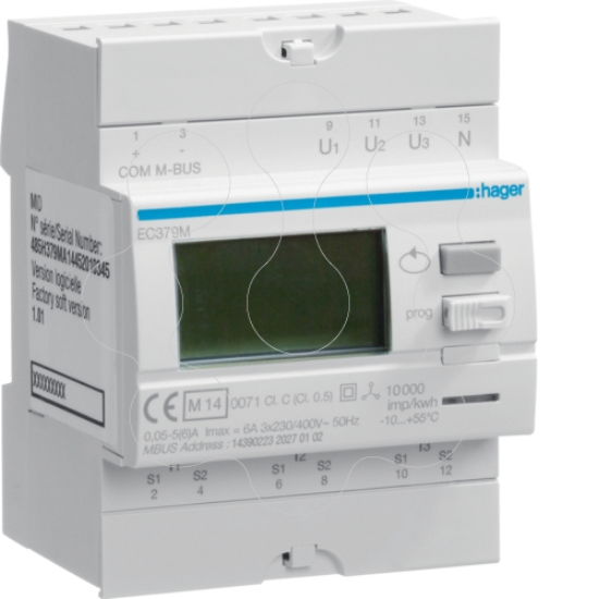 Imagem de Cont. energia trif. p/ TI M-BUS + MID