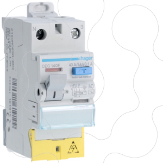 Imagem de Int. dif. 1P+N 40A 100mA AC c/bornes des