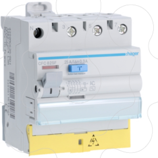 Imagem de Int. dif. 3P+N 25A 300mA AC c/bornes des