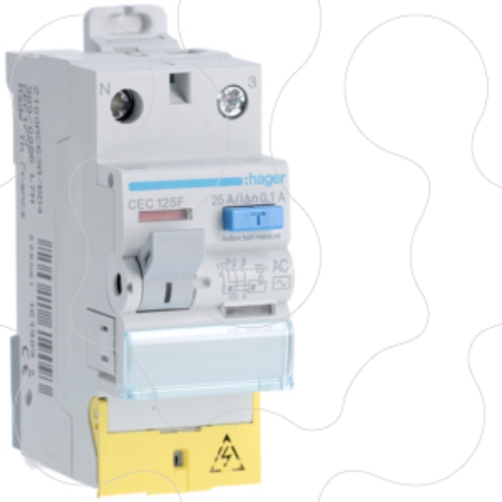 Imagem de Int. dif. 1P+N 25A 100mA AC c/bornes des