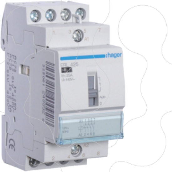 Imagem de Contactor c/cmdo manual 25A, 4NA, 12V 2M