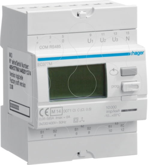 Imagem de Cont. energia trif. p/ TI MODBUS + MID