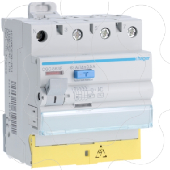 Imagem de Int. dif. 3P+N 63A 500mA AC c/bornes des