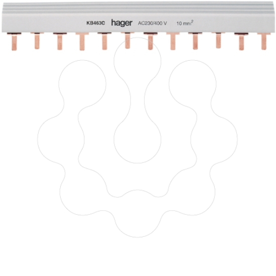 Imagem de Pente de lig. 4P 63A (pont.) 10mm2 24M
