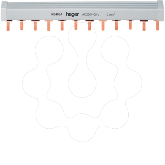 Imagem de Pente de lig. 4P 63A (pont.) 10mm2 12M