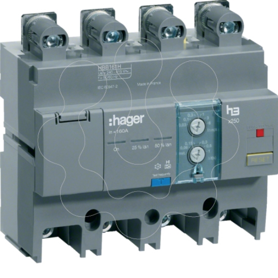 Imagem de Bloco dif. x250 4P 160A reg. 0,03-6A