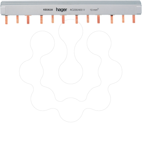 Imagem de Pente de lig. 3P 63A (pont.) 10mm2 12M