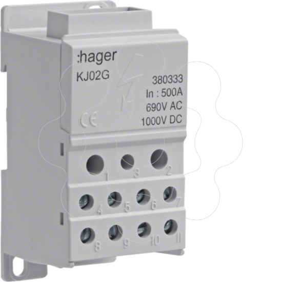 Imagem de Repartidor 1P 500A p/barra 12 Lig. 2,5M