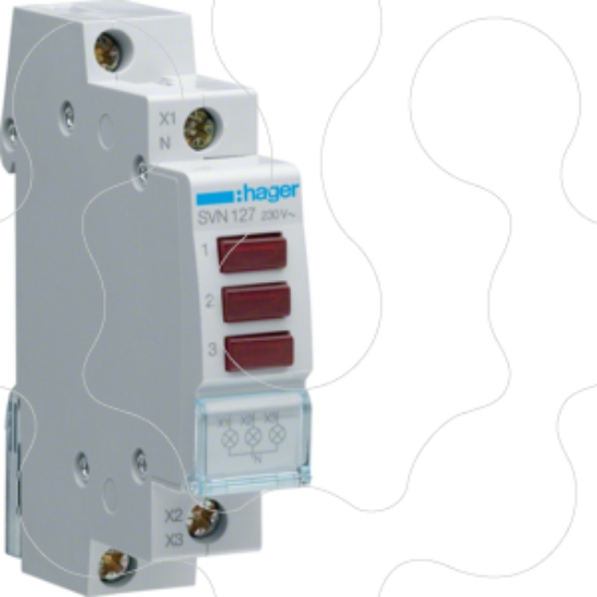 Imagem de Sinalizador triplo LED encarnado 230V AC