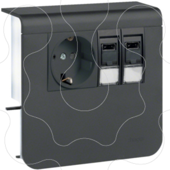 Imagem de Schuko+2xRJ45 Cat.6 SL20055, pr. grafite