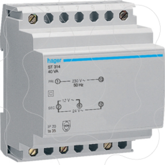 Imagem de Transf. segurança 230V/12-24V 40VA 4M