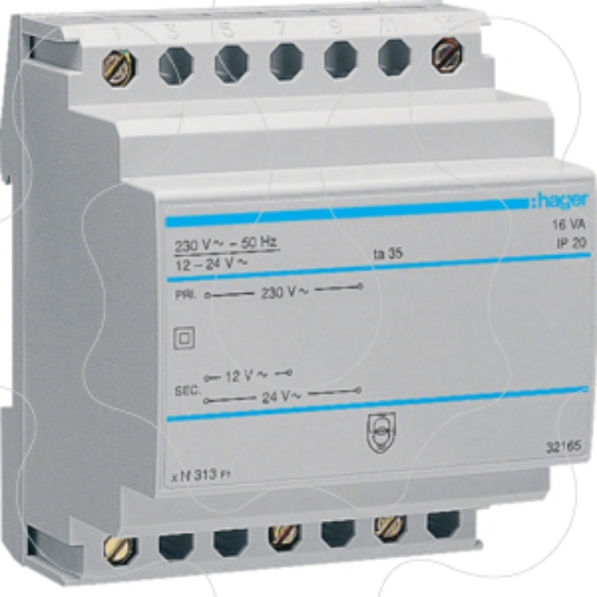 Imagem de Transf. segurança 230V/12-24V 16VA 4M