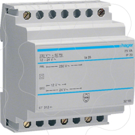 Imagem de Transf. segurança 230V/12-24V 25VA 4M