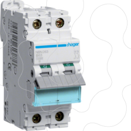 Imagem de Disjuntor 2P 63A B 10/15kA 2M