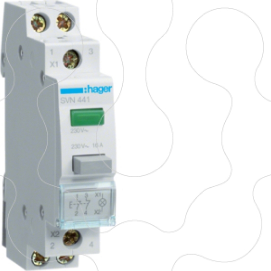 Imagem de Bot. pres. imp. 2NF+LED verde 230VAC