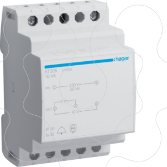 Imagem de Transf. campaínha 230V/8-12V 16VA 3M